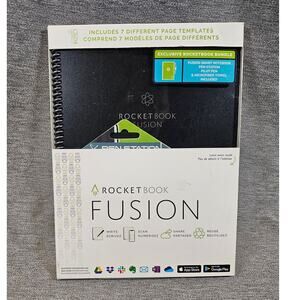 Rocketbook Fusion 8.5" x 11" Notebook and Pen Station Bundle Black NEW
